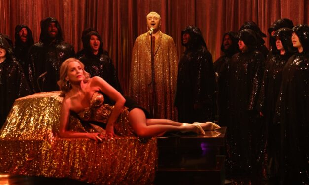 Sharon Stone has a surprise “SNL” appearance with Sam Smith