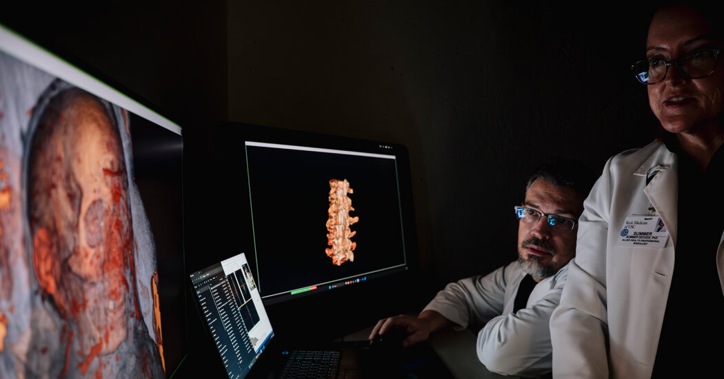 What do you get when you subject a mummy to a CT scan?